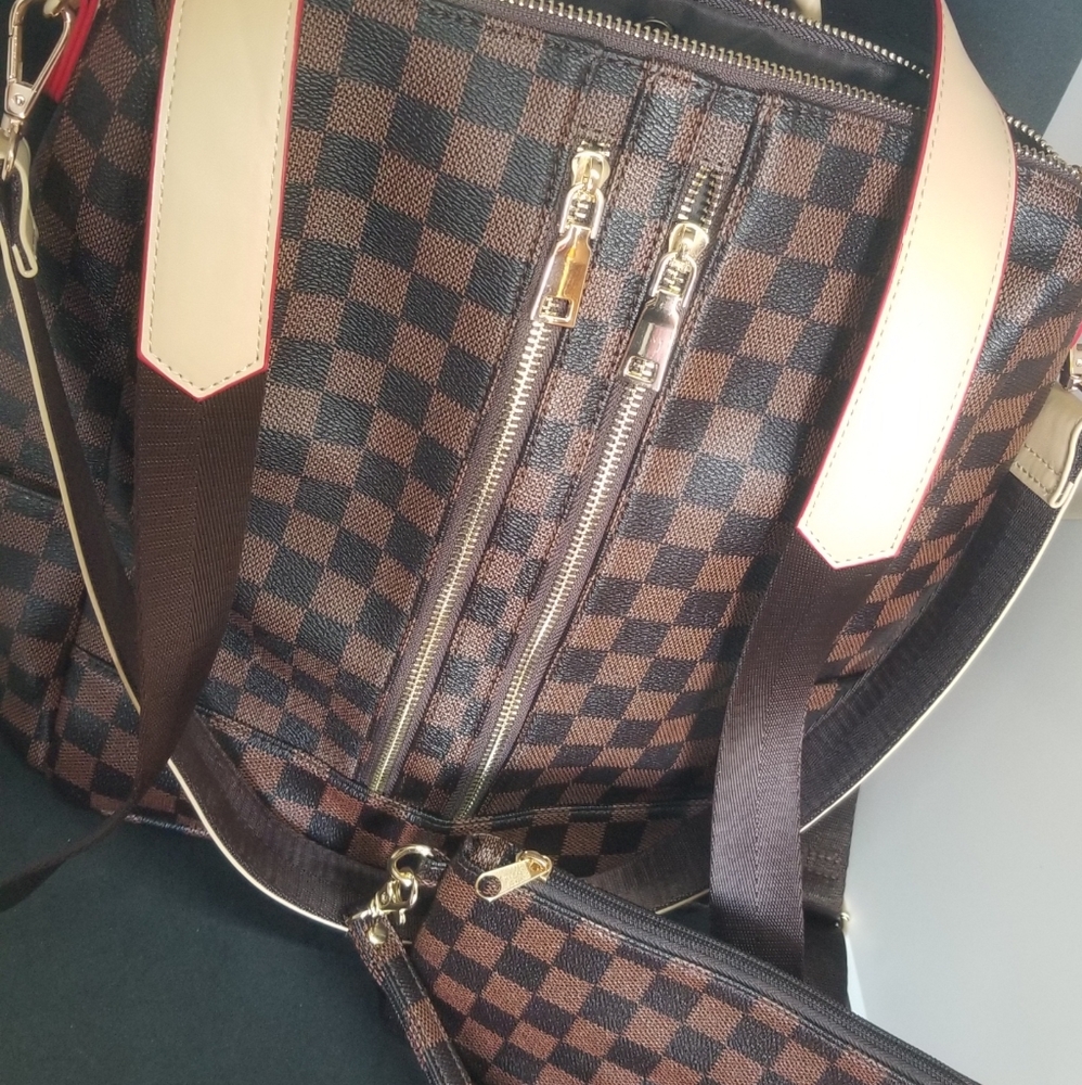 Checkerd Backpack/purse